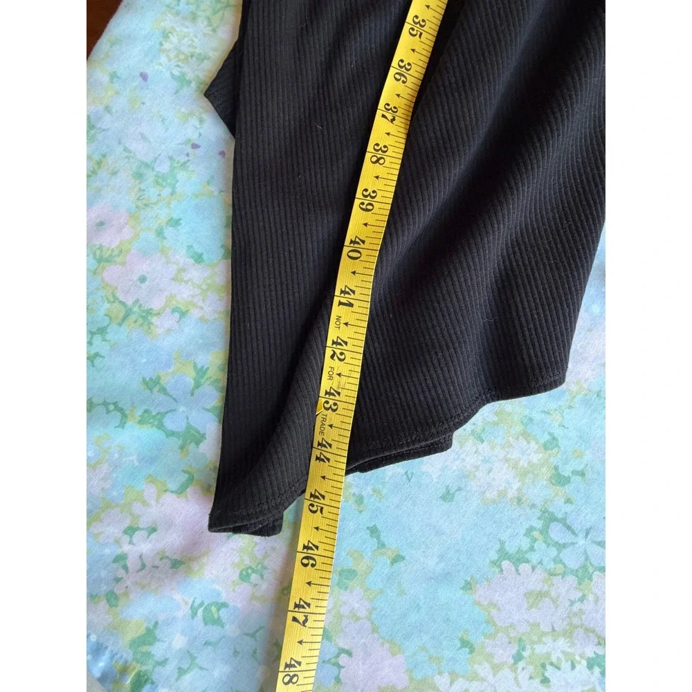 J.Crew | Ruched‎ Midi Tank Dress in Vintage Rib S Black Side Slit Ruched BP250